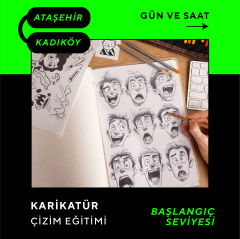 Karikatür Çizim - Yüz Yüze (Başlangıç Seviyesi) (6-9 Yaş )