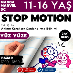 Stop Motion Eğitimi (11-16 Yaş)- Yüz Yüze 1 Aylık - Sertifika İstemiyorum