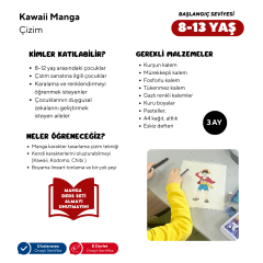Kawaii Manga Çizim (8-13 Yaş) - Yüz Yüze - Başlangıç Seviyesi