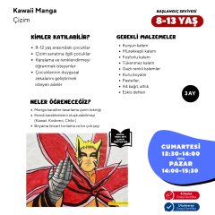 Kawaii Manga Çizim (8-13 Yaş) - Yüz Yüze - Başlangıç Seviyesi
