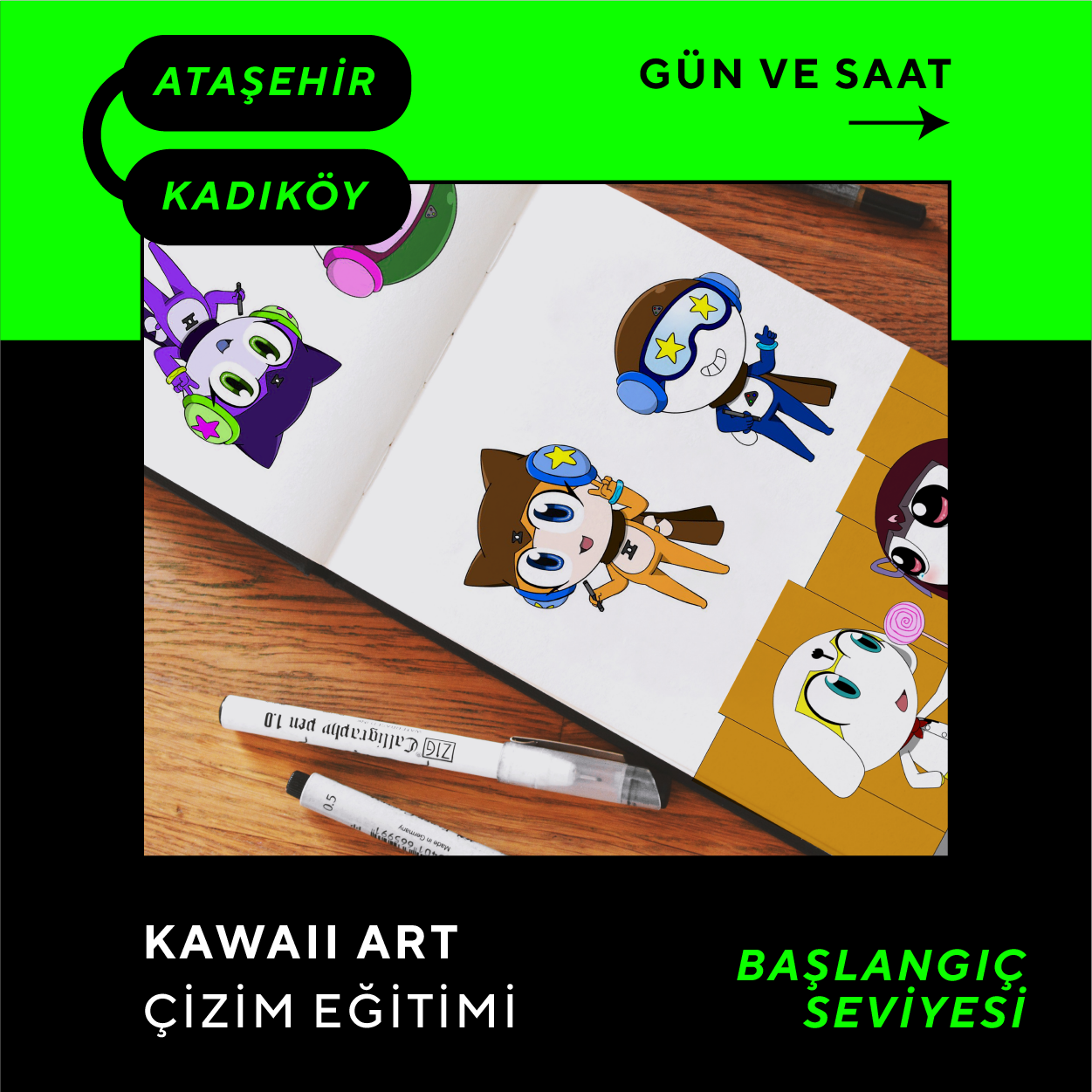 Kawaii Manga Çizim (8-13 Yaş) - Yüz Yüze - Başlangıç Seviyesi