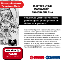 Manga Çizim ve Anime Hazırlama Eğitimi (Orta Seviye)(10-16 Yaş) - Yüz Yüze