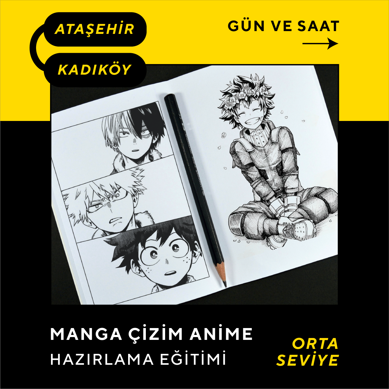 Manga Çizim ve Anime Hazırlama (Orta Seviye)(10-16 Yaş) - Yüz Yüze