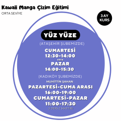 Kawaii Manga Çizim Eğitimi (8-13 Yaş)(Orta Seviye) - Yüz Yüze