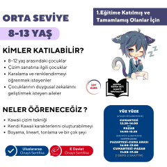 Kawaii Manga Çizim Eğitimi (8-13 Yaş)(Orta Seviye) - Yüz Yüze
