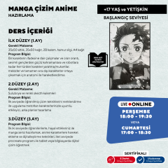 Manga Çizim ve Anime Hazırlama (Başlangıç Seviye) 17 Yaş ve Yetişkin