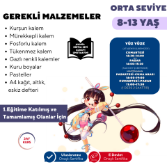 Kawaii Manga Çizim Eğitimi (8-13 Yaş)(Orta Seviye) - Yüz Yüze