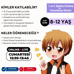 Kawaii Art Çizim Eğitimi İleri Seviye (8-12 Yaş)