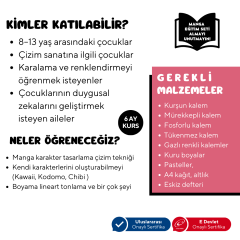 Kawaii Manga Çizim Eğitimi (8-13 Yaş) İleri Seviye - Yüz Yüze