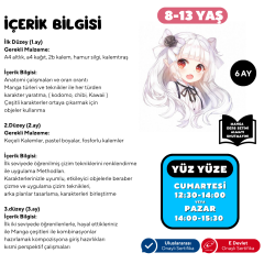 Kawaii Manga Çizim  (8-13 Yaş) İleri Seviye - Yüz Yüze
