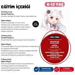 Kawaii Manga Çizim Eğitimi (8-13 Yaş) İleri Seviye - Yüz Yüze