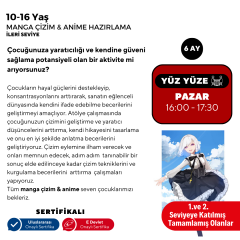 Manga Çizim ve Anime Hazırlama Eğitimi (İleri Seviye)(10-16 Yaş) - Yüz Yüze