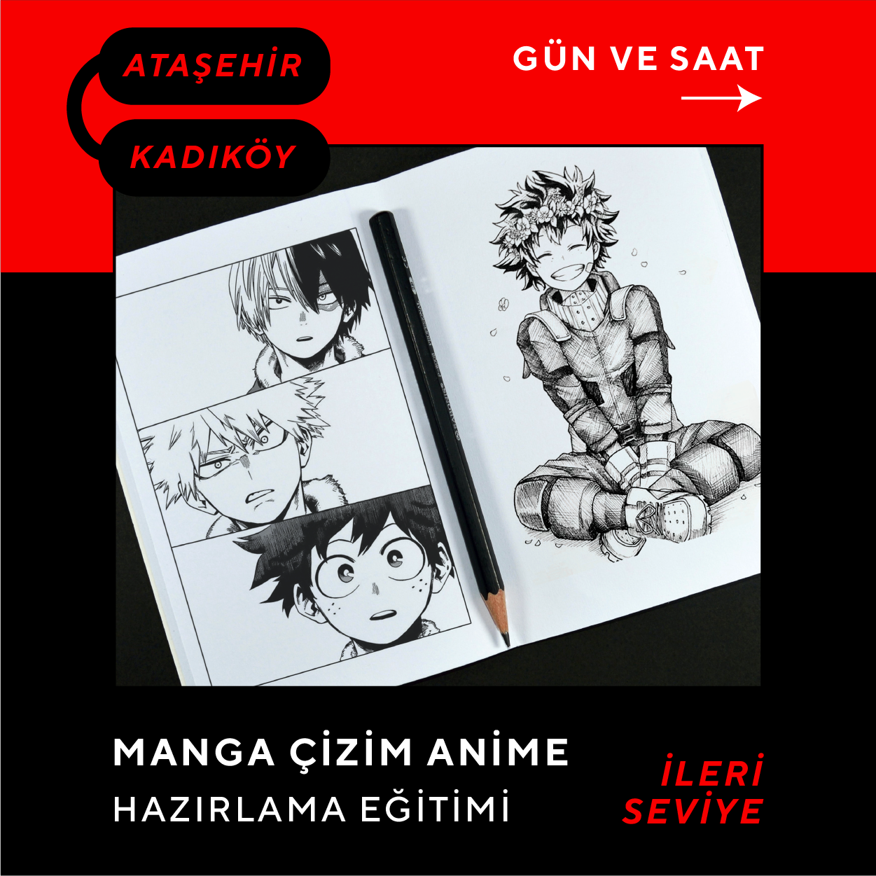 Manga Çizim ve Anime Hazırlama  (İleri Seviye)(10-16 Yaş) - Yüz Yüze