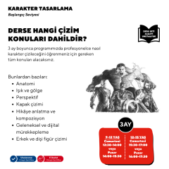 Karakter Tasarlama (9-15 Yaş)- Başlangıç Seviyesi Yüz Yüze
