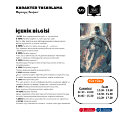 Karakter Tasarlama (9-15 Yaş)- Başlangıç Seviyesi Yüz Yüze