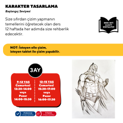 Karakter Tasarlama (9-15 Yaş)- Başlangıç Seviyesi Yüz Yüze
