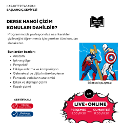 Karakter Tasarımı (12+ Yaş) -Başlangıç Seviyesi - Online