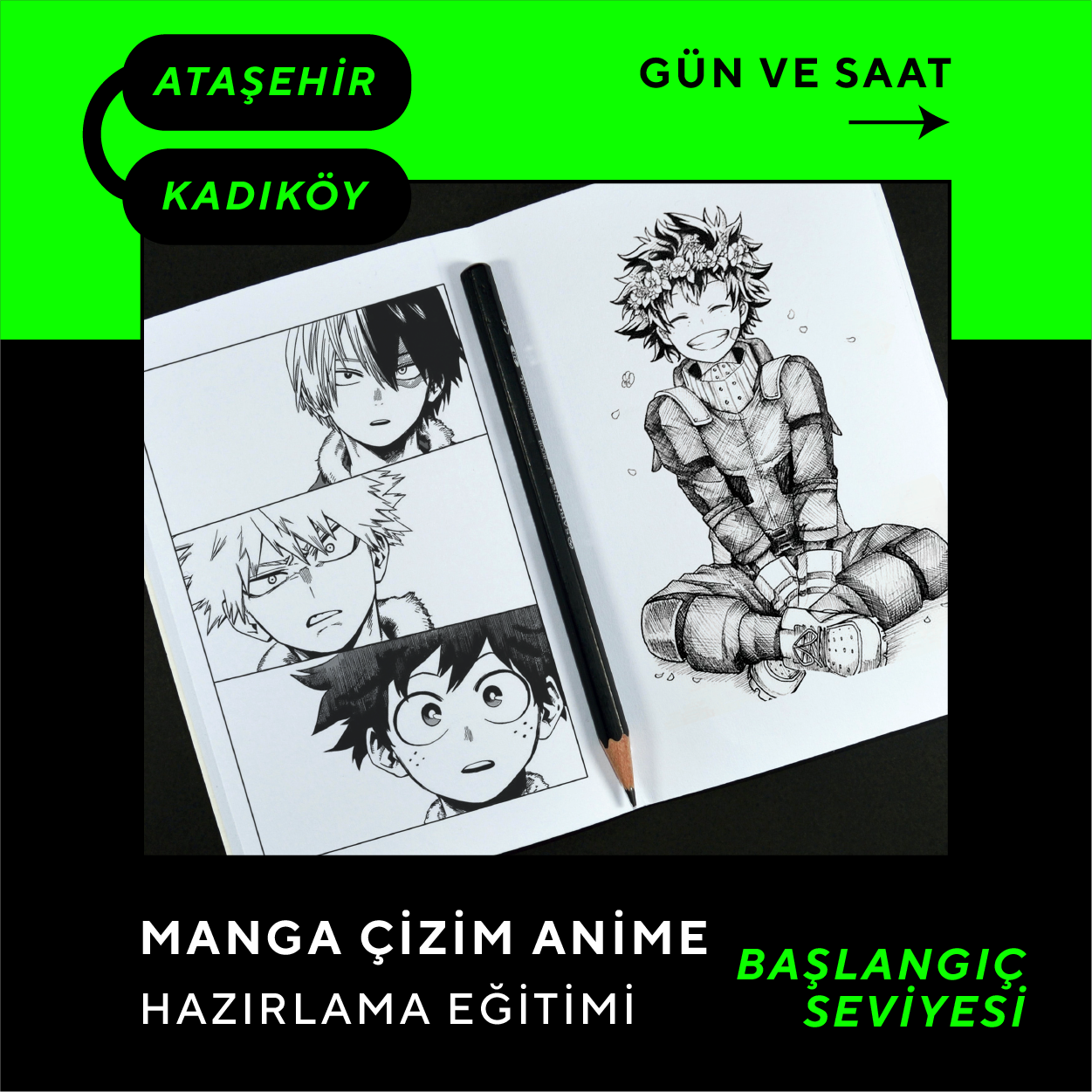 Manga Çizim Ve Anime Hazırlama  -Yüz Yüze ( + 16 ve Yetişkin)