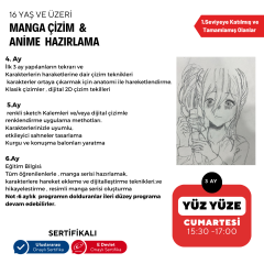 Manga Çizim Ve Anime Hazırlama Eğitimi(Orta Seviye) -Yüz Yüze ( + 16 ve Yetişkin)