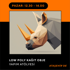 LOW POLY KAĞIT OBJE YAPIM ATÖLYESİ 10-16 YAŞ -Yüz Yüze