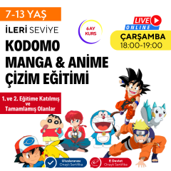 Kodomo Manga & Anime Çizimi Eğitimi (7-13 Yaş) - İleri Seviye 3 Aylık - 2 Sertifikayı İstiyorum