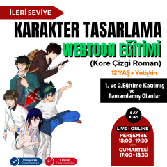 Webtoon ve Manhwa (Kore Çizgi Roman) Hazırlama Eğitimi (İleri Seviye ) Sertifika İstemiyorum - 1 Aylık