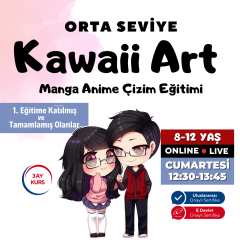 Kawaii Art Çizim Eğitimi Orta Seviye (8-12 Yaş) 3 Aylık - Sertifika İstemiyorum