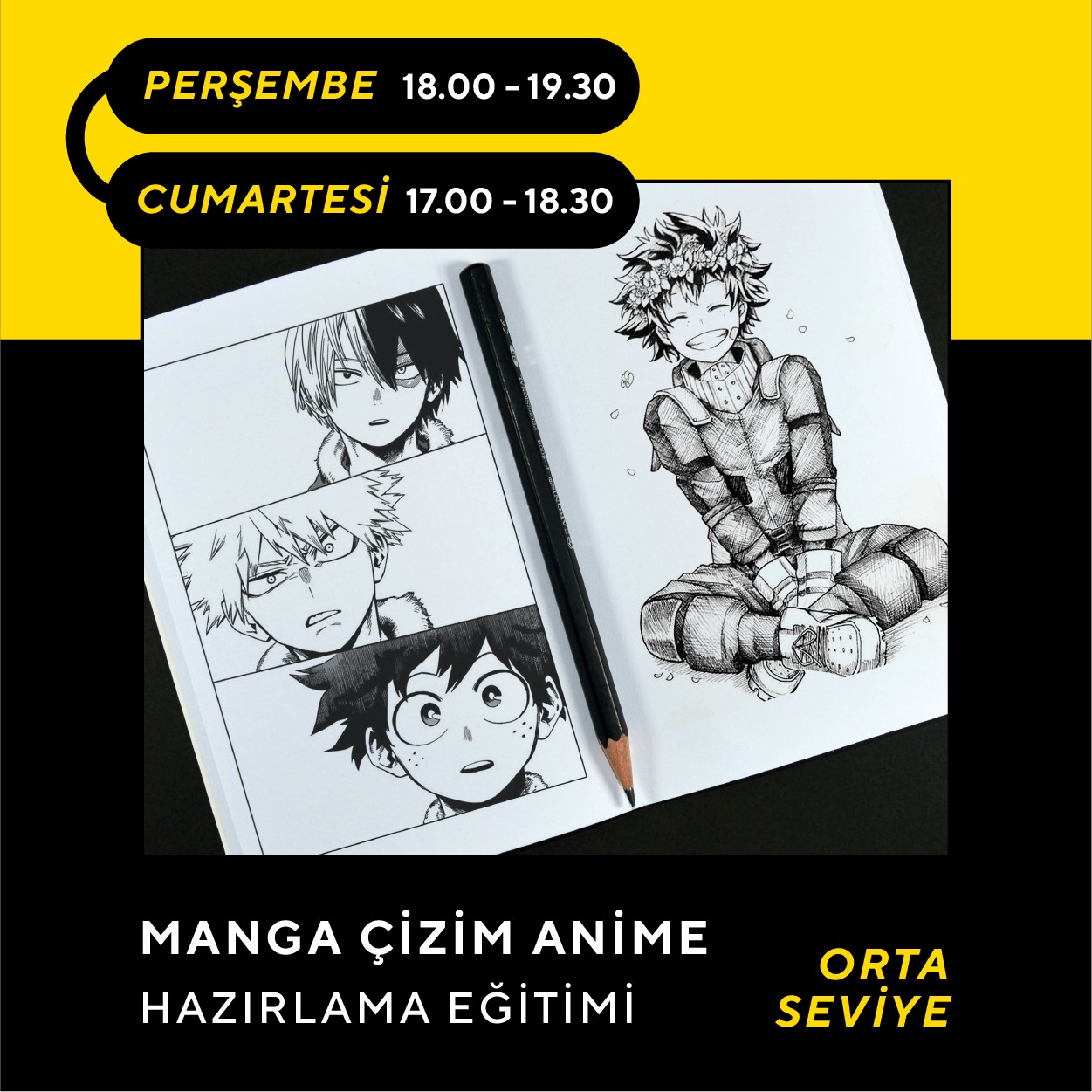 Manga Çizim ve Anime Hazırlama Eğitimi (Orta Seviye)(17 Yaş ve Yetişkin)