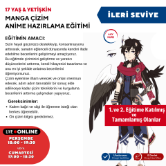 Manga Çizim ve Anime Hazırlama Eğitimi (İleri Seviye)(17 Yaş ve Yetişkin)