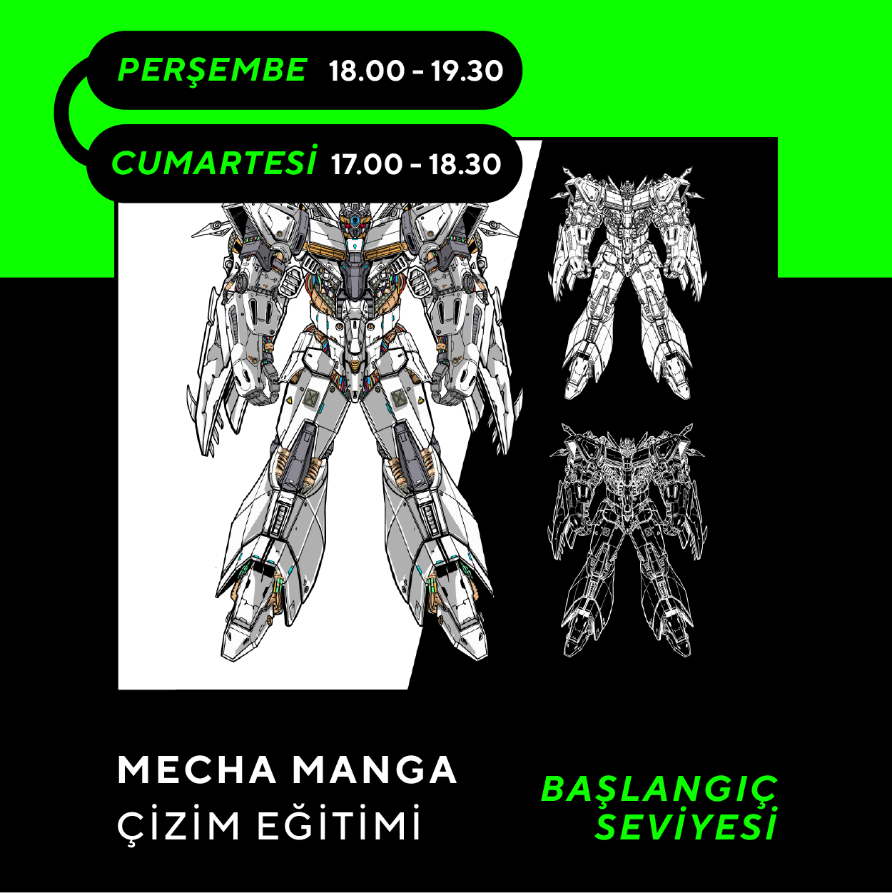 Mecha Manga Çizim Anime Hazırlama (10-16 Yaş)