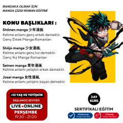 Mangaka Olmak için Japon Çizgi Roman (MANGA) Storyboard Eğitimi