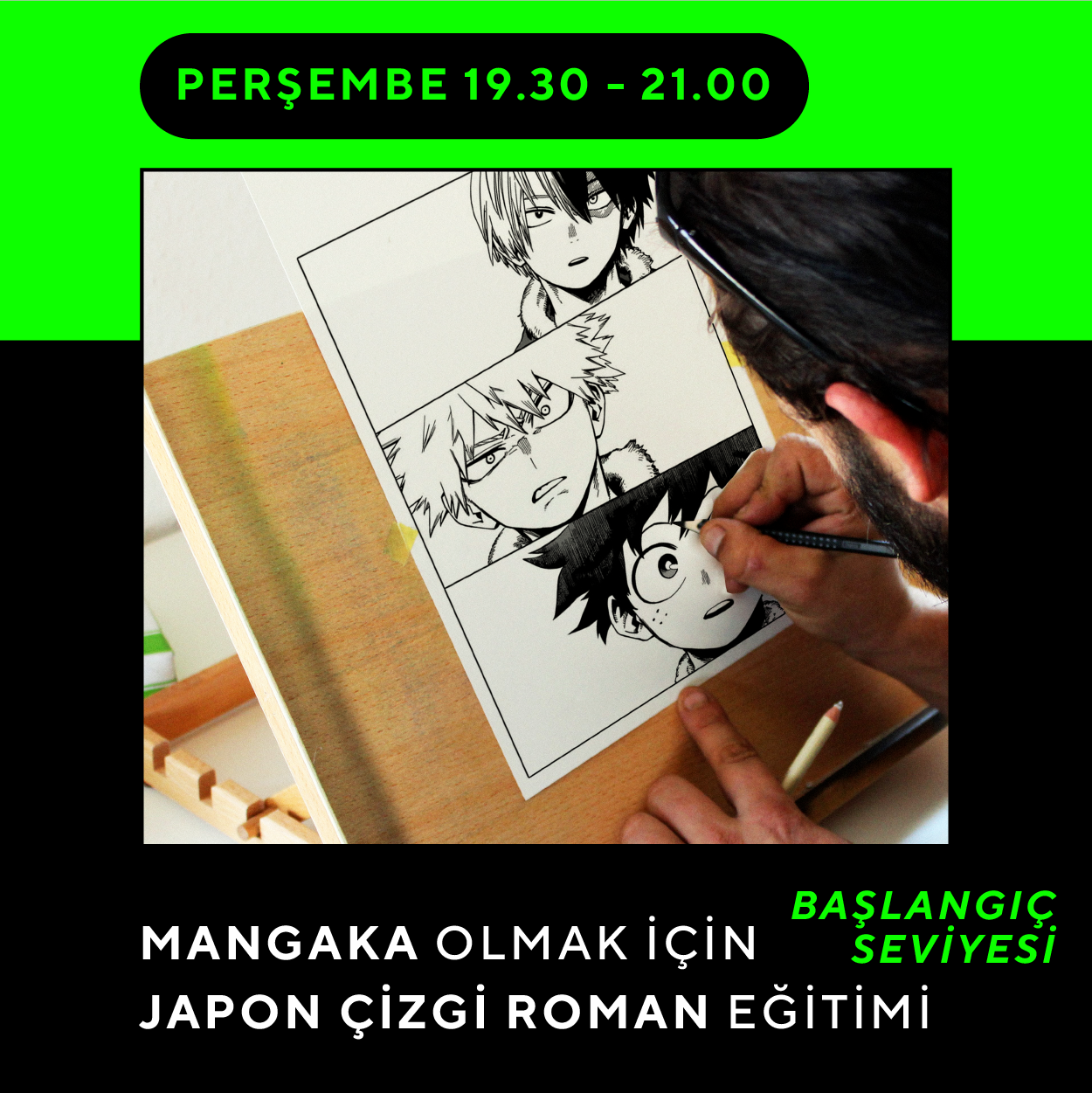 Mangaka Olmak için Japon Çizgi Roman (MANGA) Storyboard Eğitimi