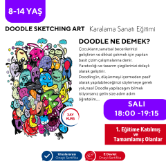 Doodle Sketching Art Eğitimi- Karalama Sanatı Eğitimi (8-14 Yaş)(Orta Seviye)